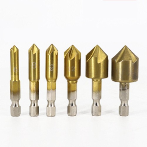1/4 Hex Shank Chamfer Countersink Drill Bit 90 Degree 6mm-19mm 6Pcs