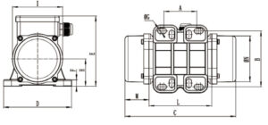 100W 12V 3000rpm DC Brushed Vibration Motor with Speed Controller