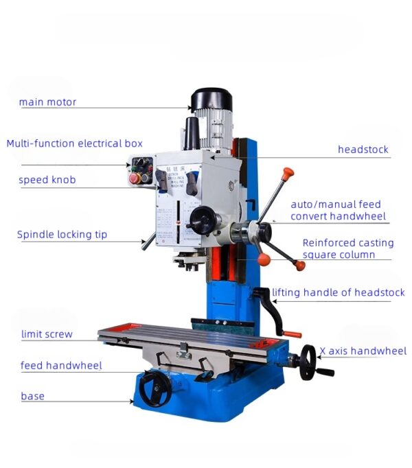 40mm Auto Feeder Pillar Milling And Drilling Machine SCJGDM40 Series - Image 2