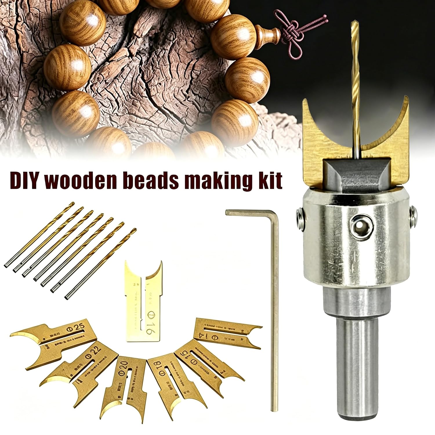SOCOJE 24PCS Wooden Bead Maker Beads Drill Bit, 6-25mm Ball Blade Milling Cutter Set Kit Drill Wood Electric Beads Tools Maker Bit Carbide Woodworking - Image 6